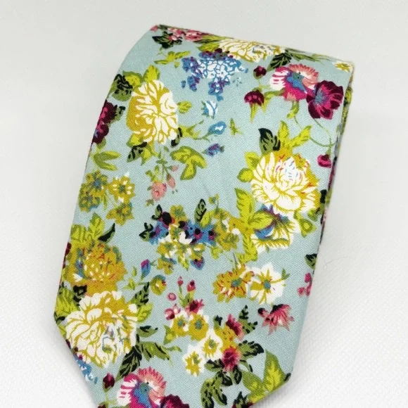 Perry Ellis Pprtfolio multicolor floral tie 100% cotton Excellent condition - Picture 3 of 6